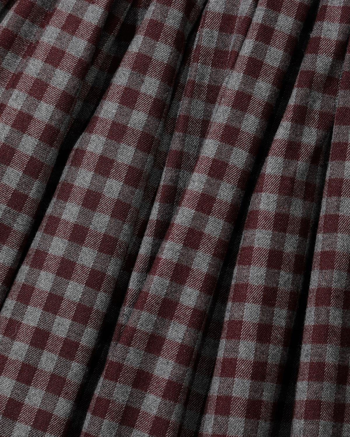 더뮤지엄비지터(THEMUSEUMVISITOR) FRILL CHECK BANDING SKIRT (WINE)