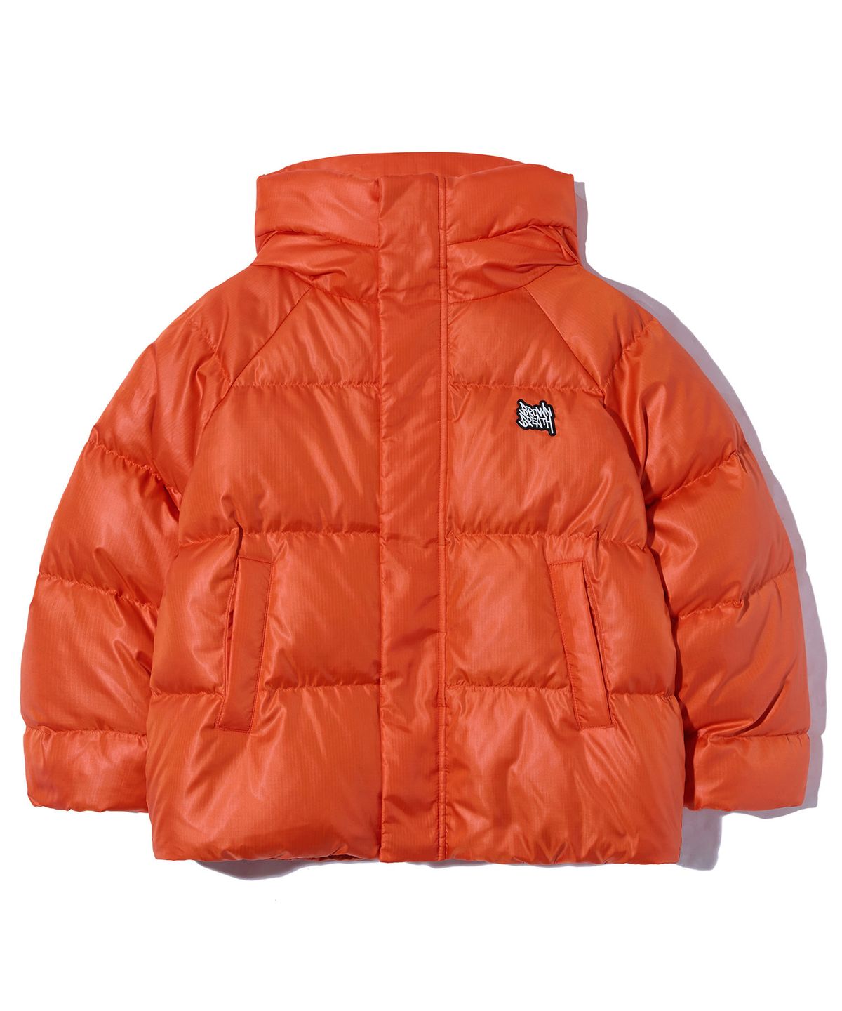 브라운브레스 키즈(BROWNBREATH KIDS) KIDS TAG HOODIE PADDING JUMPER - ORANGE