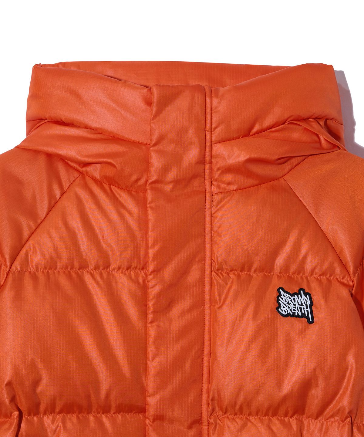 브라운브레스 키즈(BROWNBREATH KIDS) KIDS TAG HOODIE PADDING JUMPER - ORANGE