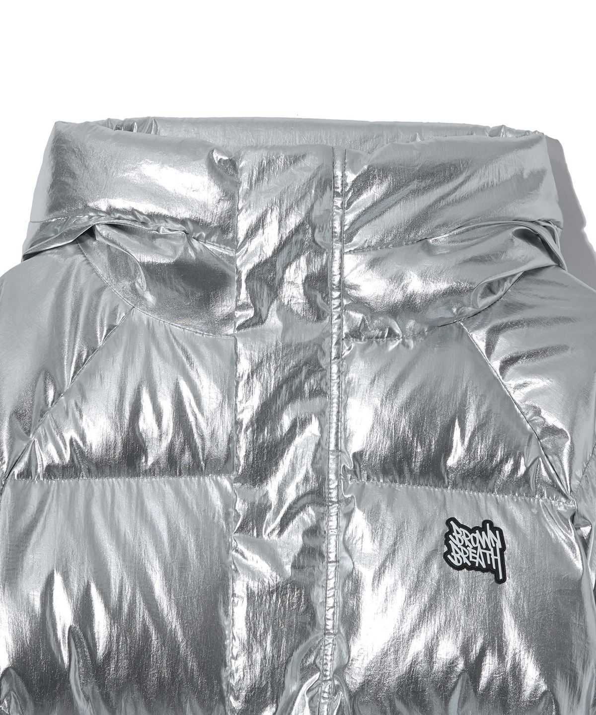 브라운브레스 키즈(BROWNBREATH KIDS) KIDS TAG HOODIE PADDING JUMPER - SILVER