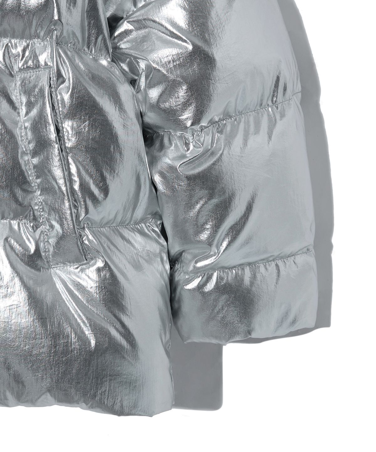 브라운브레스 키즈(BROWNBREATH KIDS) KIDS TAG HOODIE PADDING JUMPER - SILVER