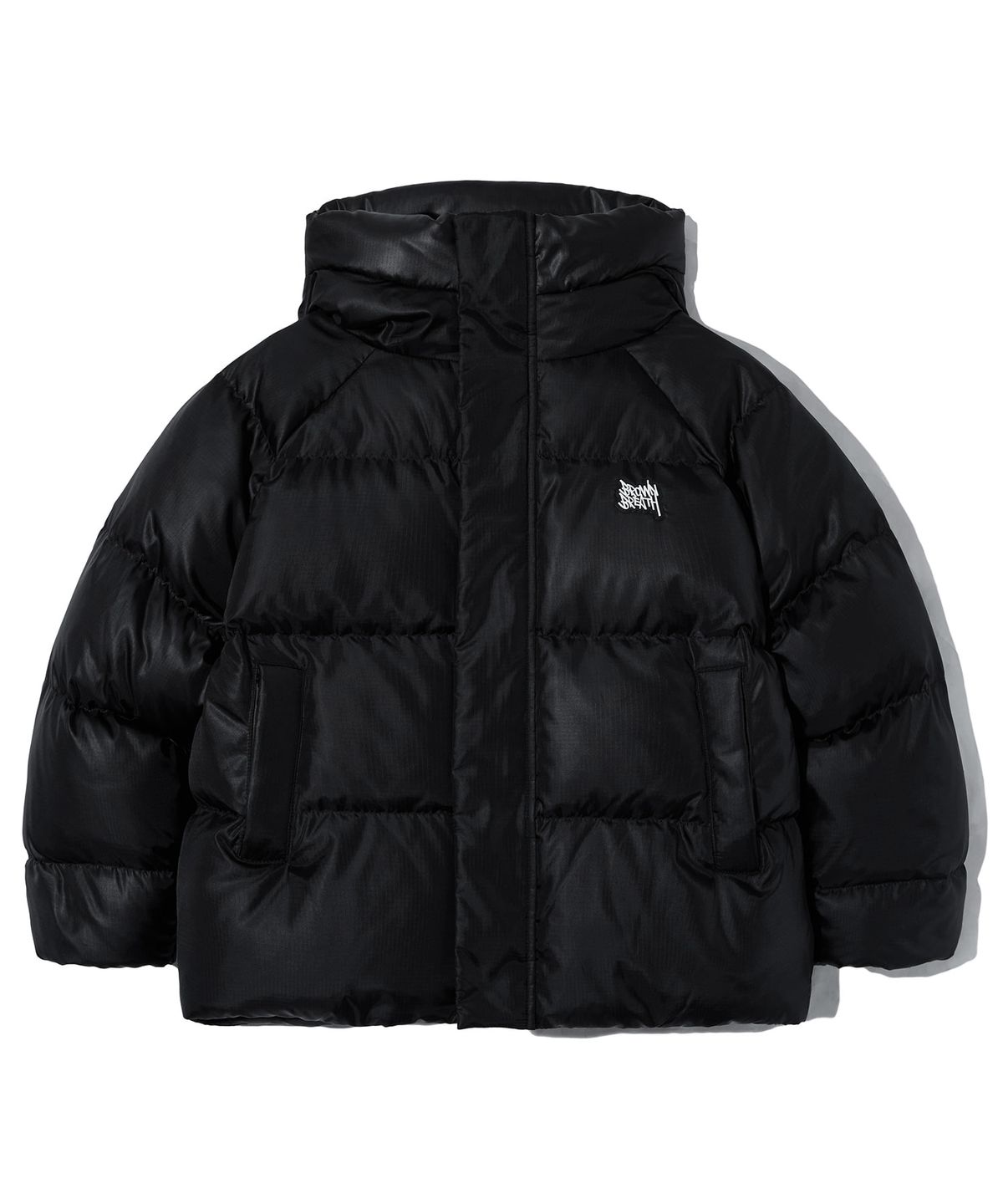 브라운브레스 키즈(BROWNBREATH KIDS) KIDS TAG HOODIE PADDING JUMPER - BLACK
