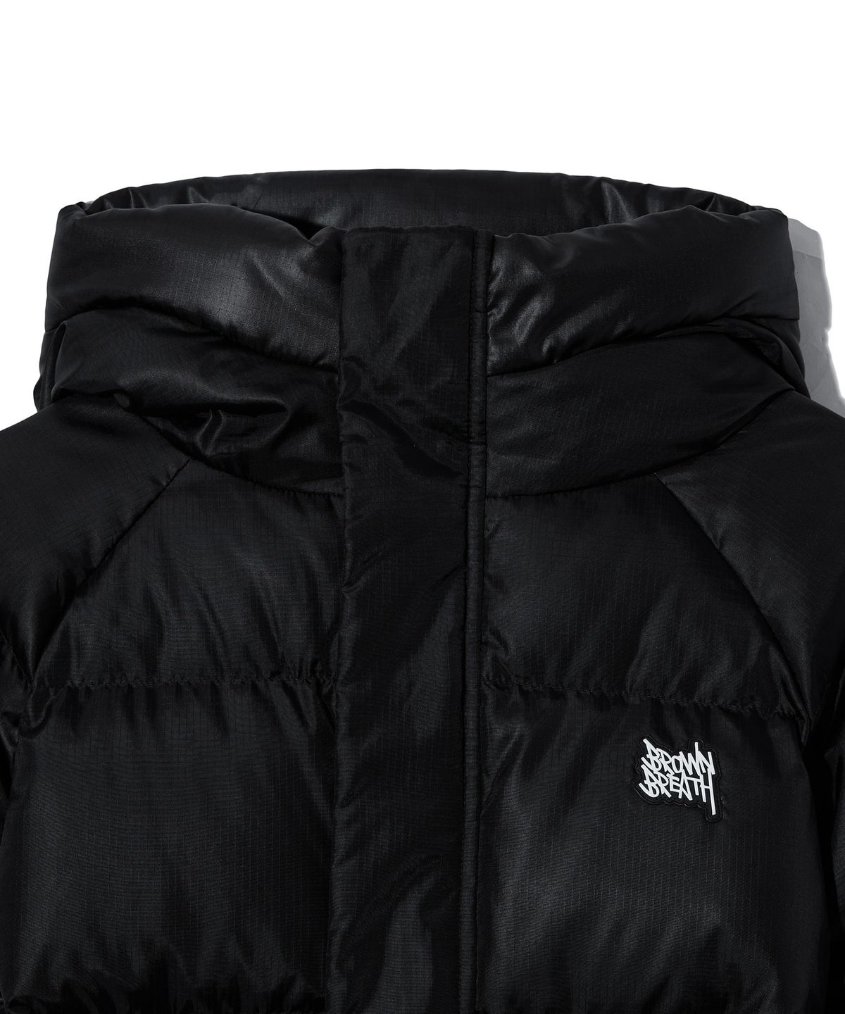 브라운브레스 키즈(BROWNBREATH KIDS) KIDS TAG HOODIE PADDING JUMPER - BLACK