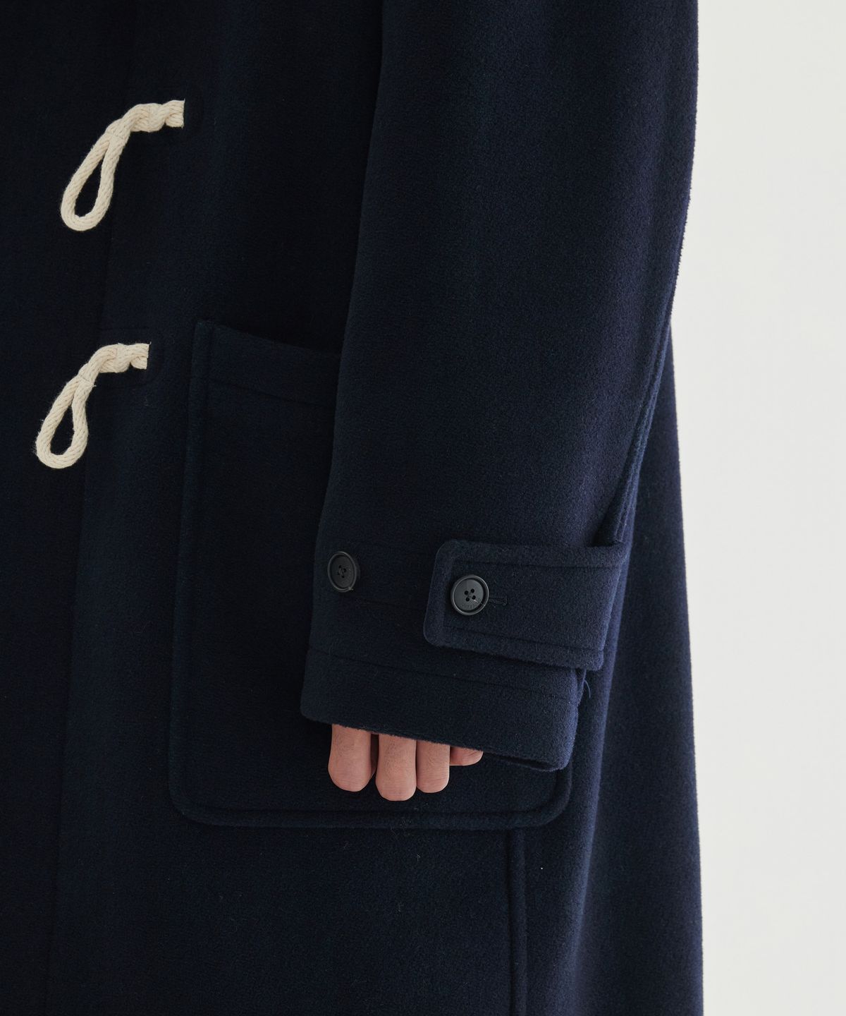 커버낫(COVERNAT) 체크 후드 더플코트 Dark Navy