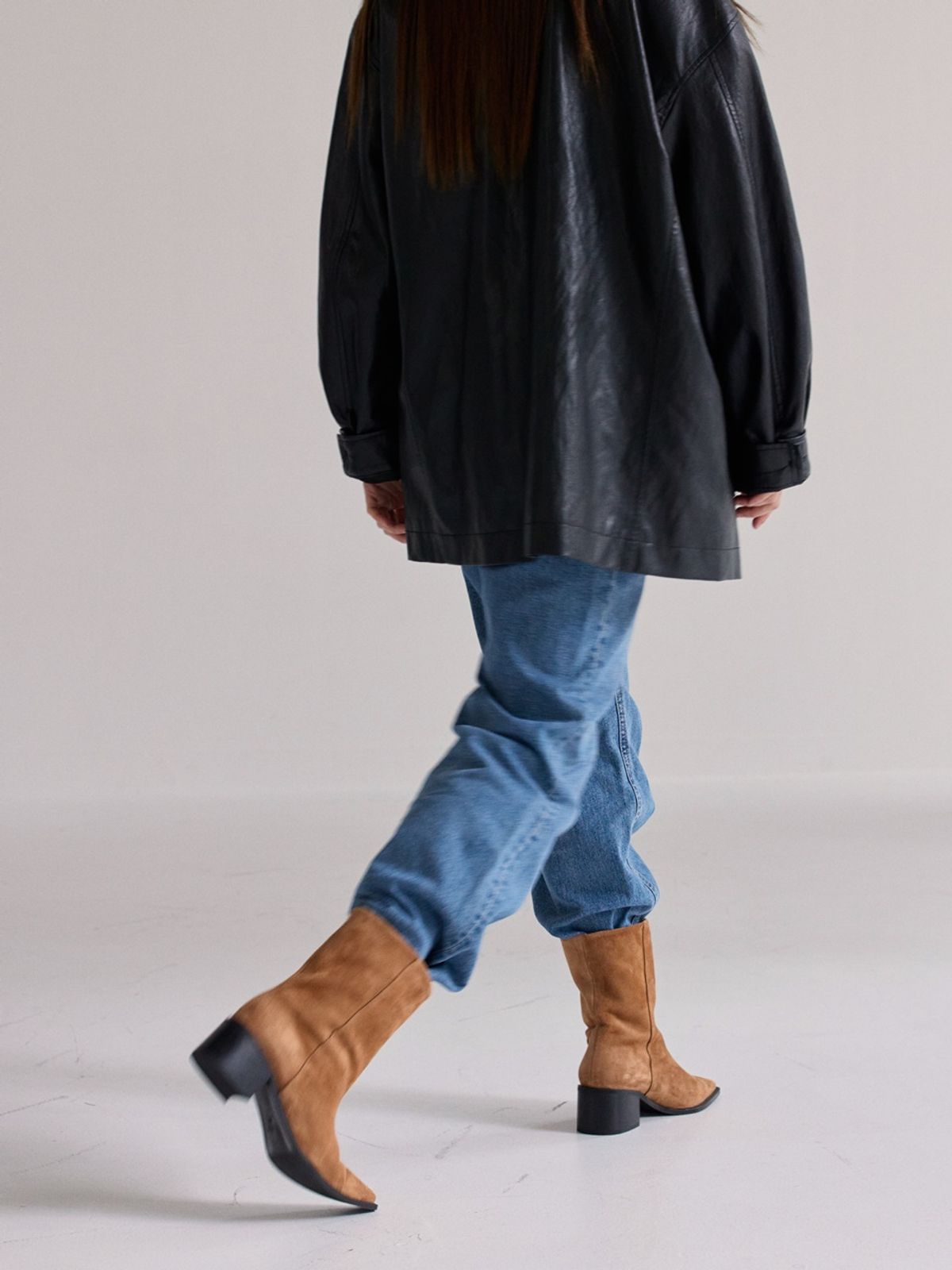 쥬다르(JEU DART) simple western ankle boots brown