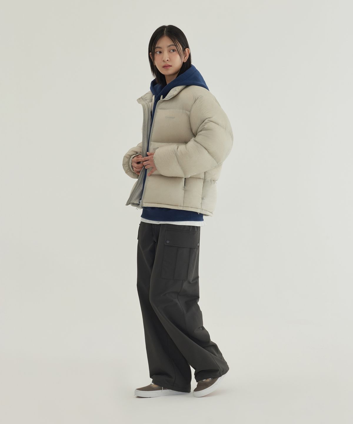 커버낫(COVERNAT) 씨빅 시어 립스탑 RDS 숏 푸퍼 Light Gray