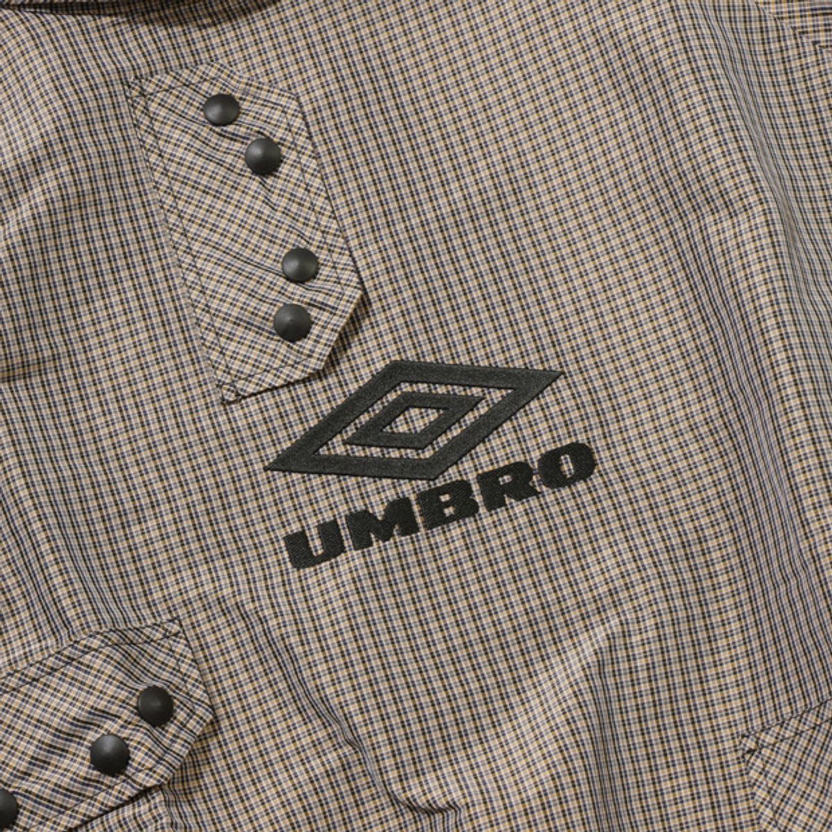 엄브로(UMBRO) [UMBRO X SLAM JAM] 체크 스모크 후드 아노락 베이지 UQ411CWTO2