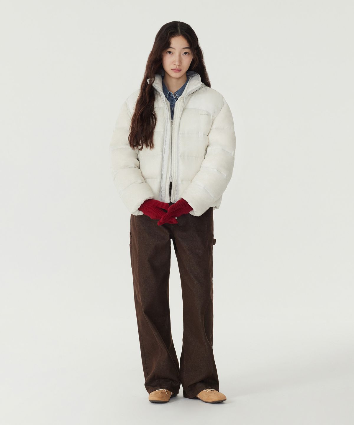 커버낫 우먼(COVERNAT WOMAN) 우먼 씨빅 RDS 시어 숏 푸퍼 Ecru
