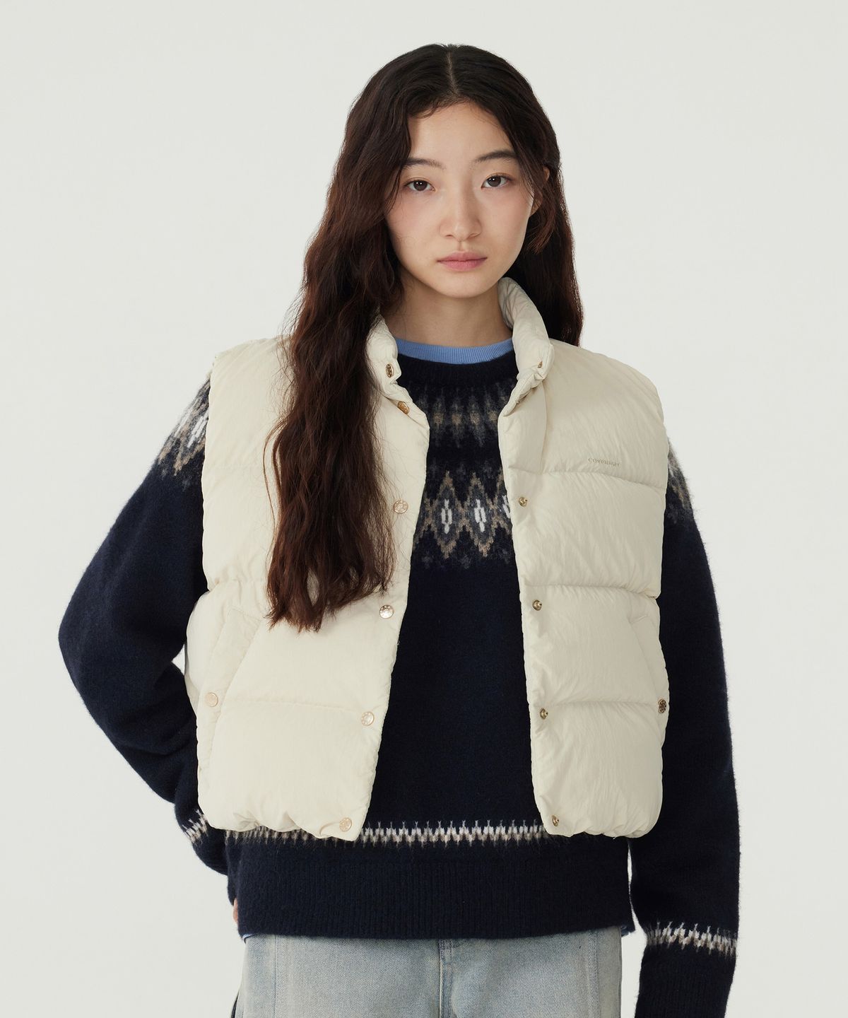 커버낫 우먼(COVERNAT WOMAN) 우먼 다운 베스트 Navy