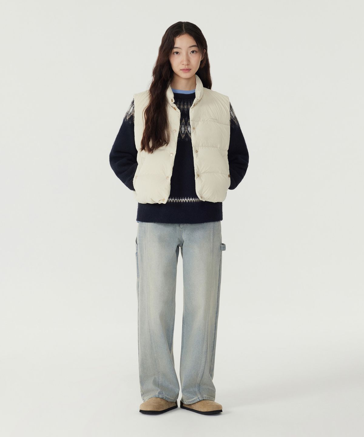 커버낫 우먼(COVERNAT WOMAN) 우먼 다운 베스트 Ecru