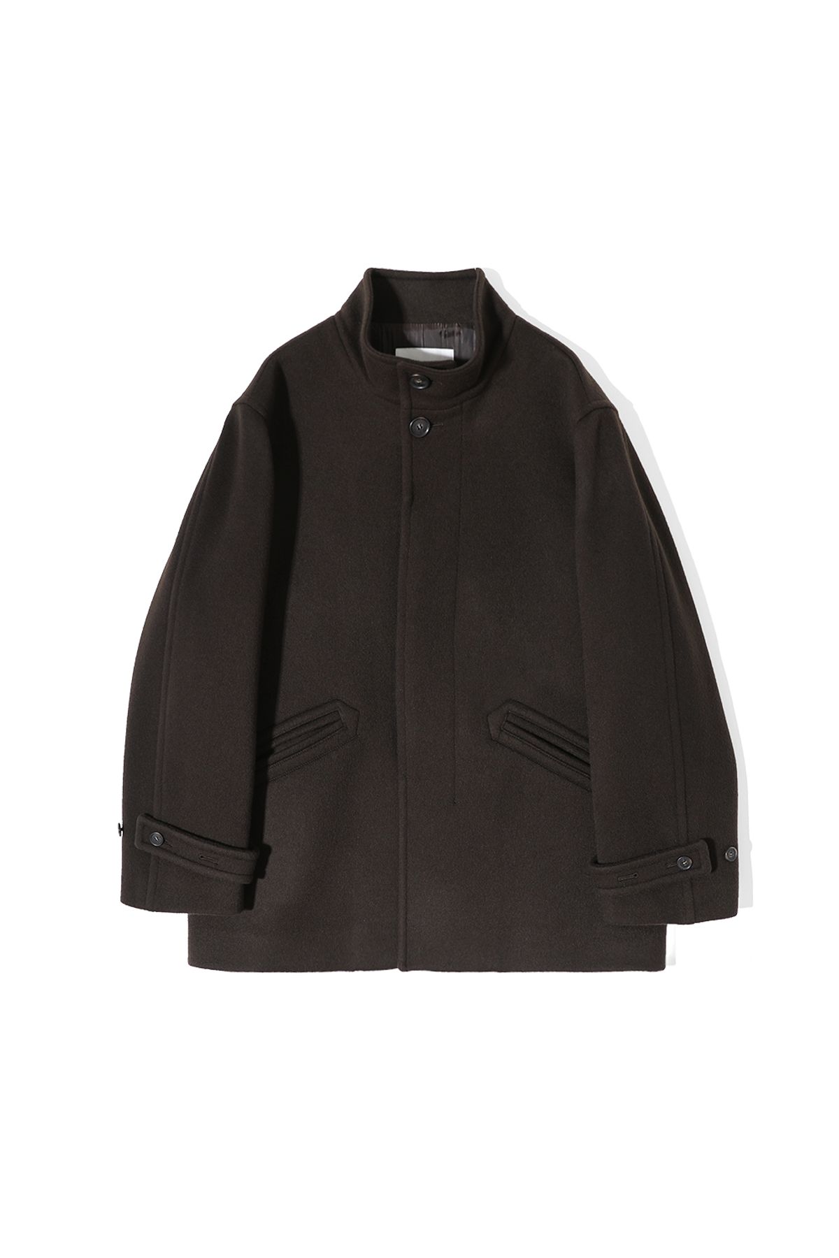 홀리선(HORLISUN) Baron Wool Half Coat Dark Brown