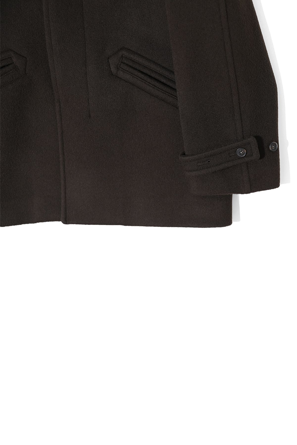 홀리선(HORLISUN) Baron Wool Half Coat Dark Brown