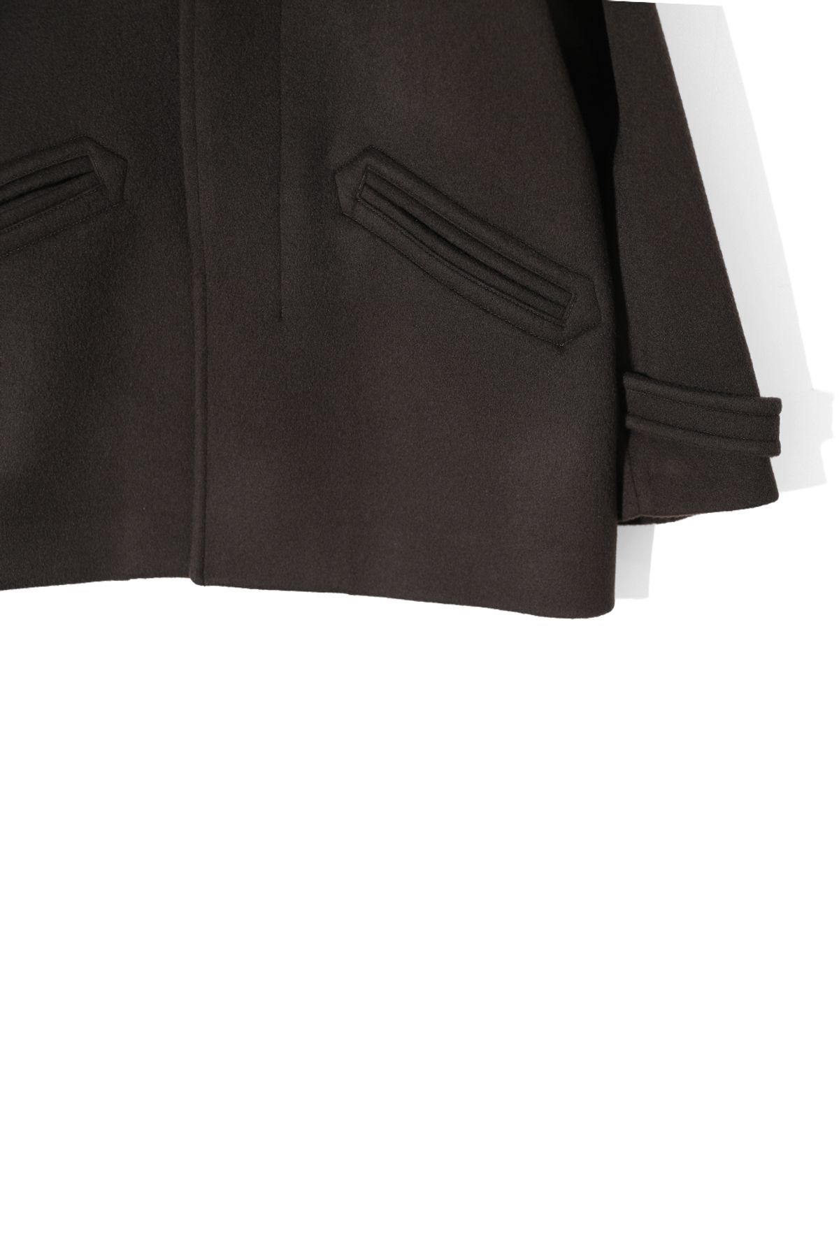 홀리선(HORLISUN) Baron Wool Half Coat Dark Brown