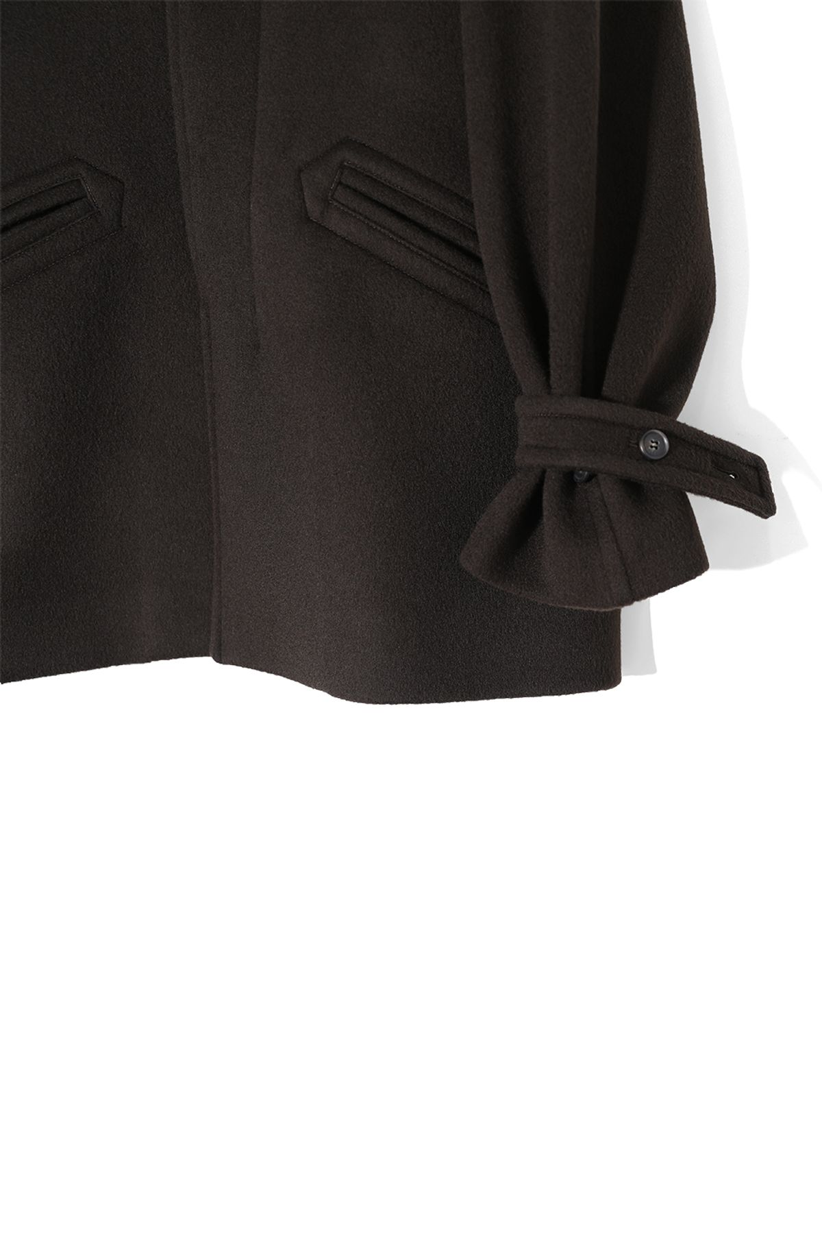 홀리선(HORLISUN) Baron Wool Half Coat Dark Brown
