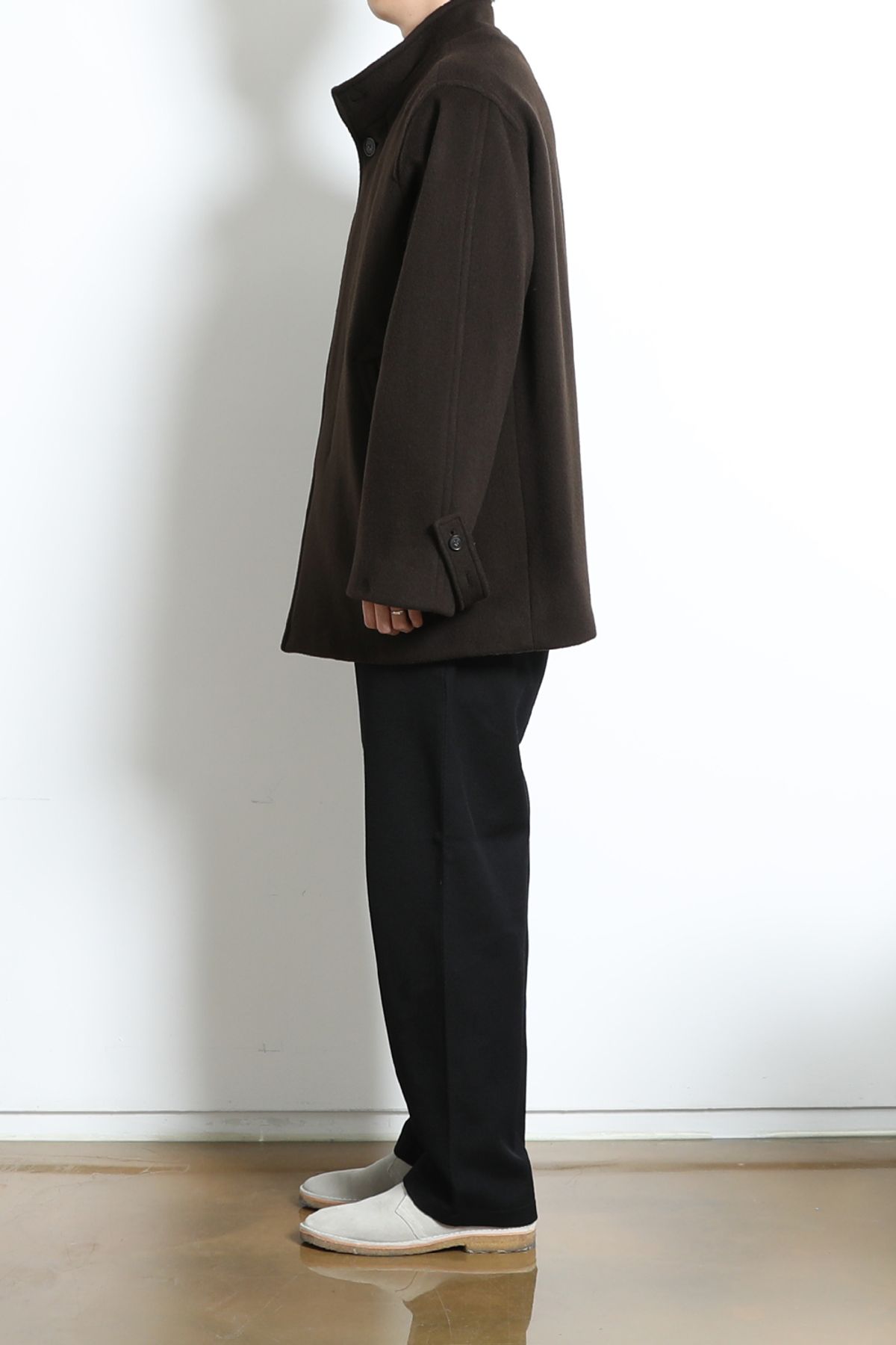 홀리선(HORLISUN) Baron Wool Half Coat Dark Brown