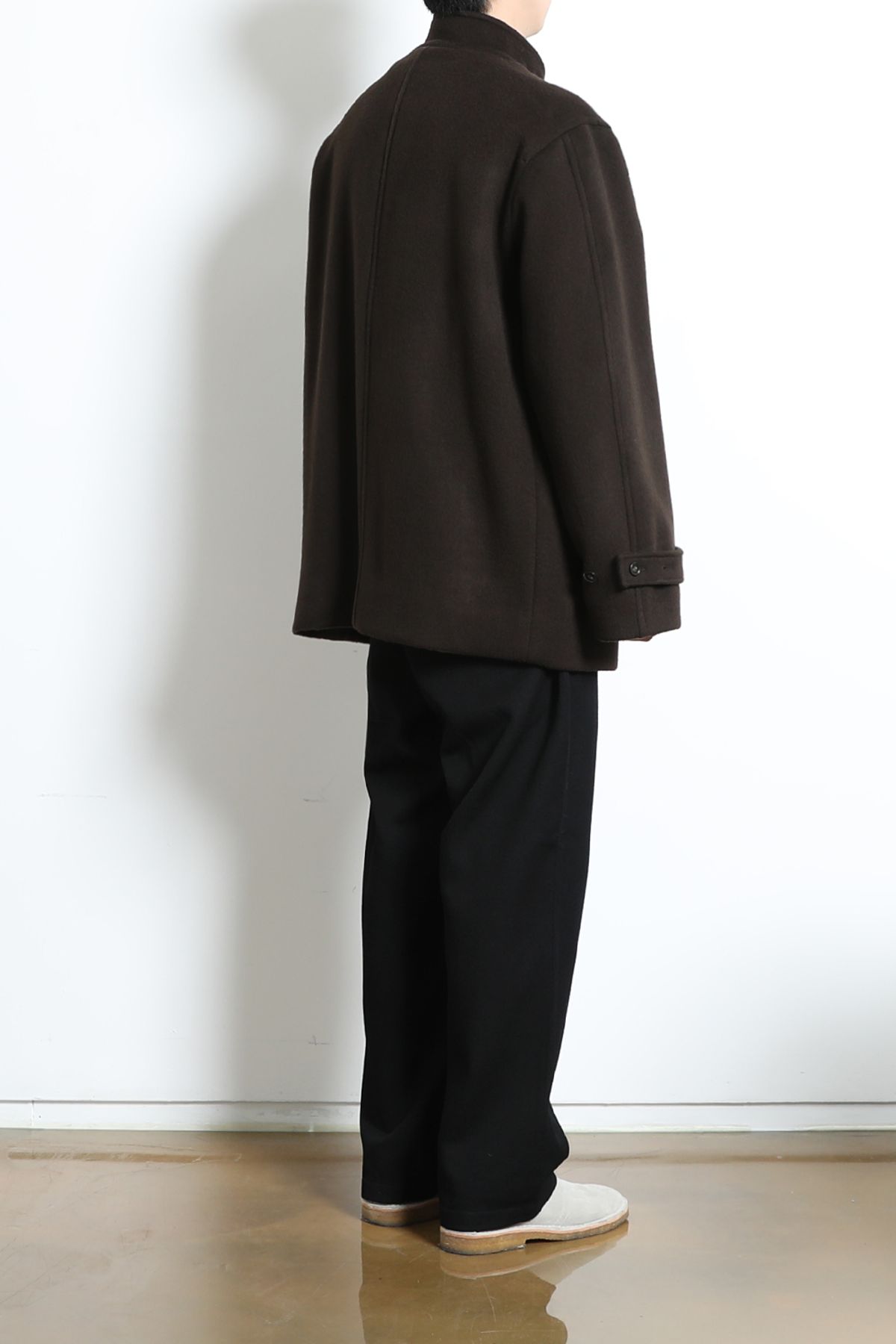 홀리선(HORLISUN) Baron Wool Half Coat Dark Brown