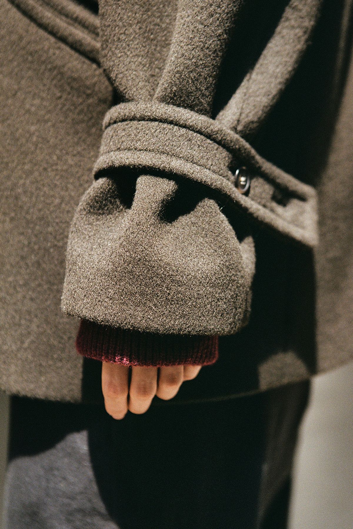 홀리선(HORLISUN) Baron Wool Half Coat Dark Brown