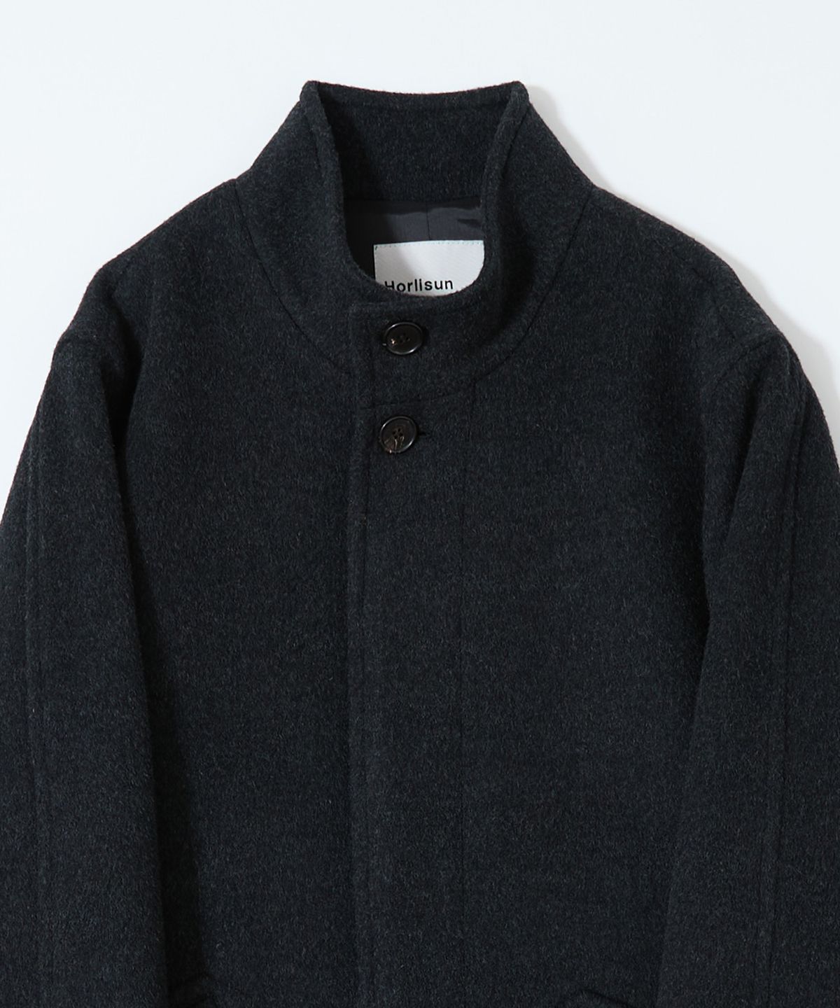 홀리선(HORLISUN) Baron Wool Half Coat Dark Navy