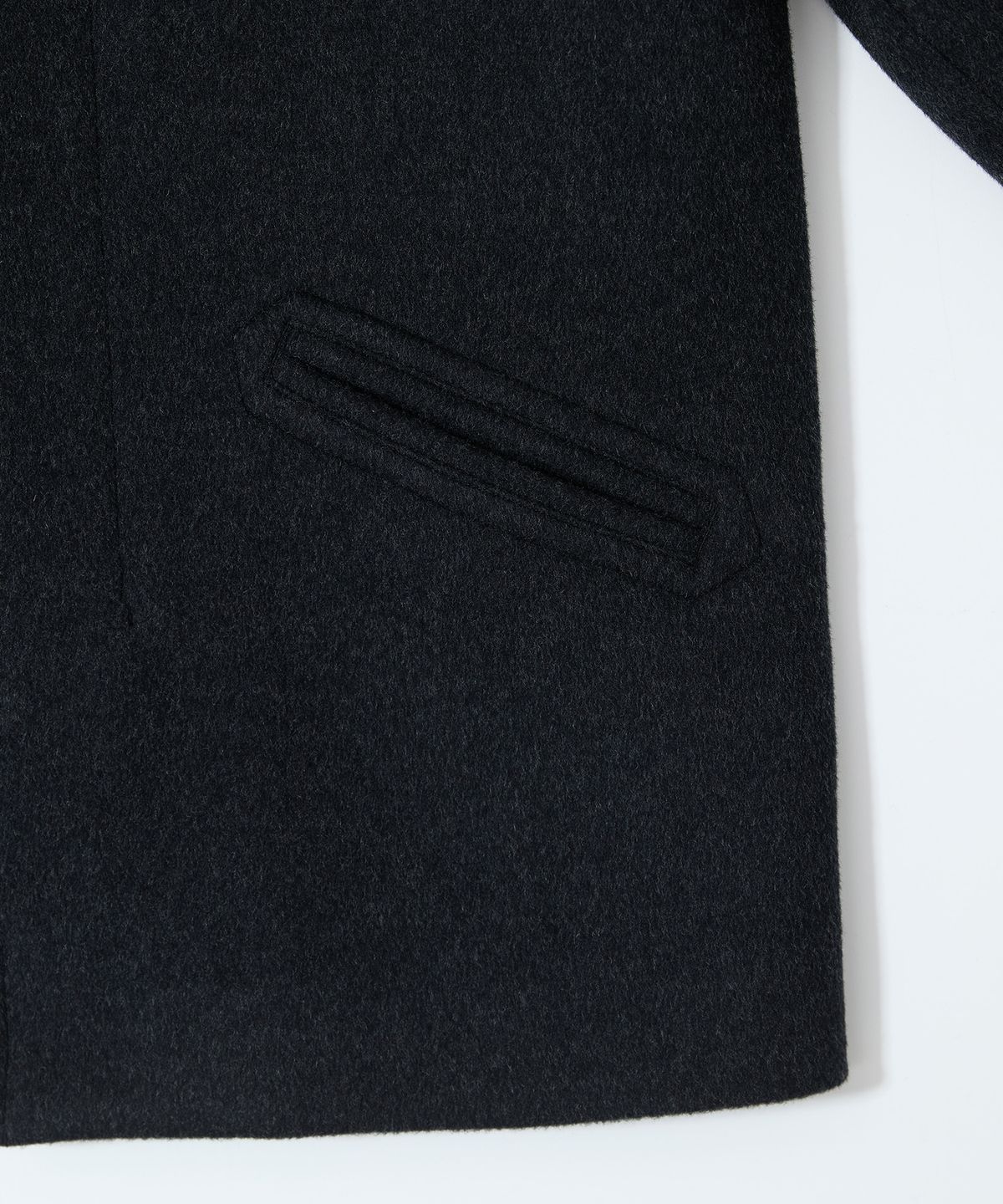 홀리선(HORLISUN) Baron Wool Half Coat Dark Navy