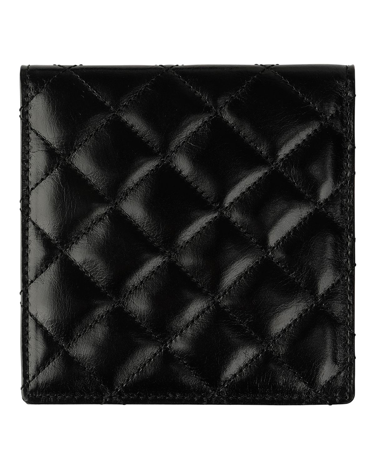 더뮤지엄비지터(THEMUSEUMVISITOR) METAL PLATE QUILTING CARD WALLET (BLACK)