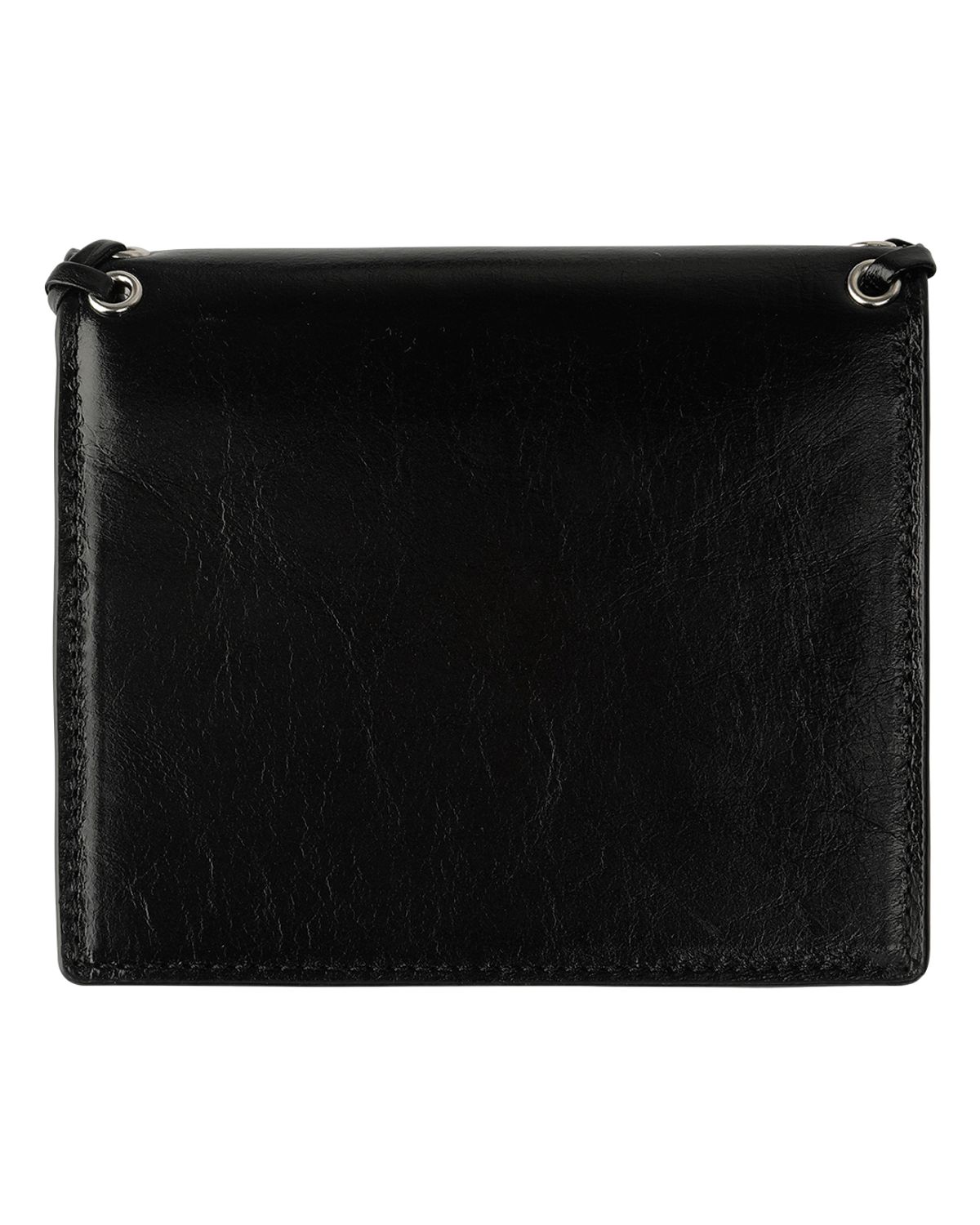 더뮤지엄비지터(THEMUSEUMVISITOR) METAL LOGO LACE-UP CARD WALLET (BLACK)