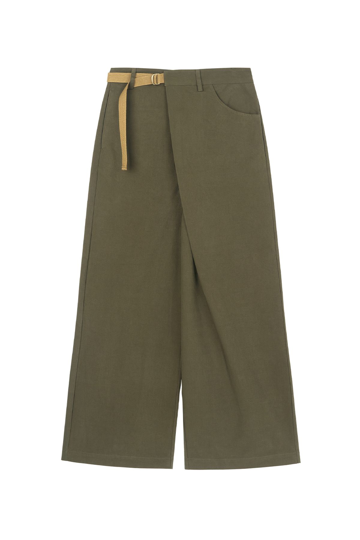 미드앤로우(MIDNLOW) Wide Wrap Pants (Khaki)