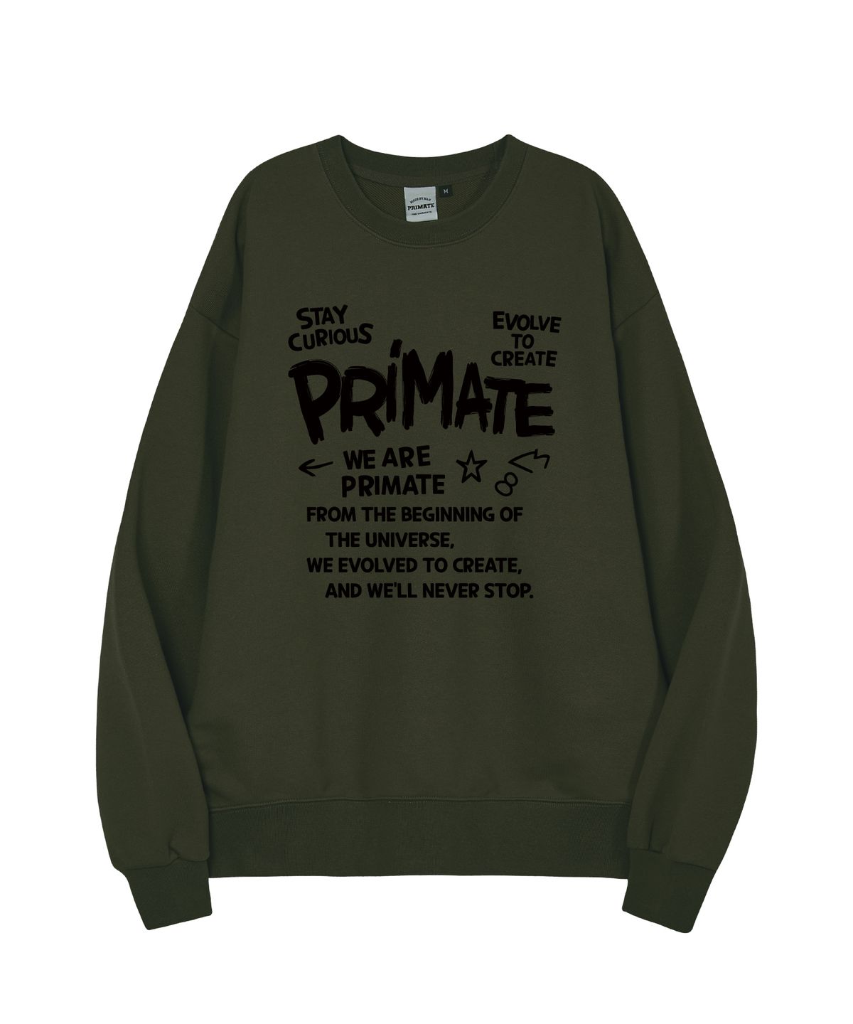 프라임에이트(PRIMATE) [기모/NO기모] CURIOUS 오버핏 맨투맨 5 COLORS