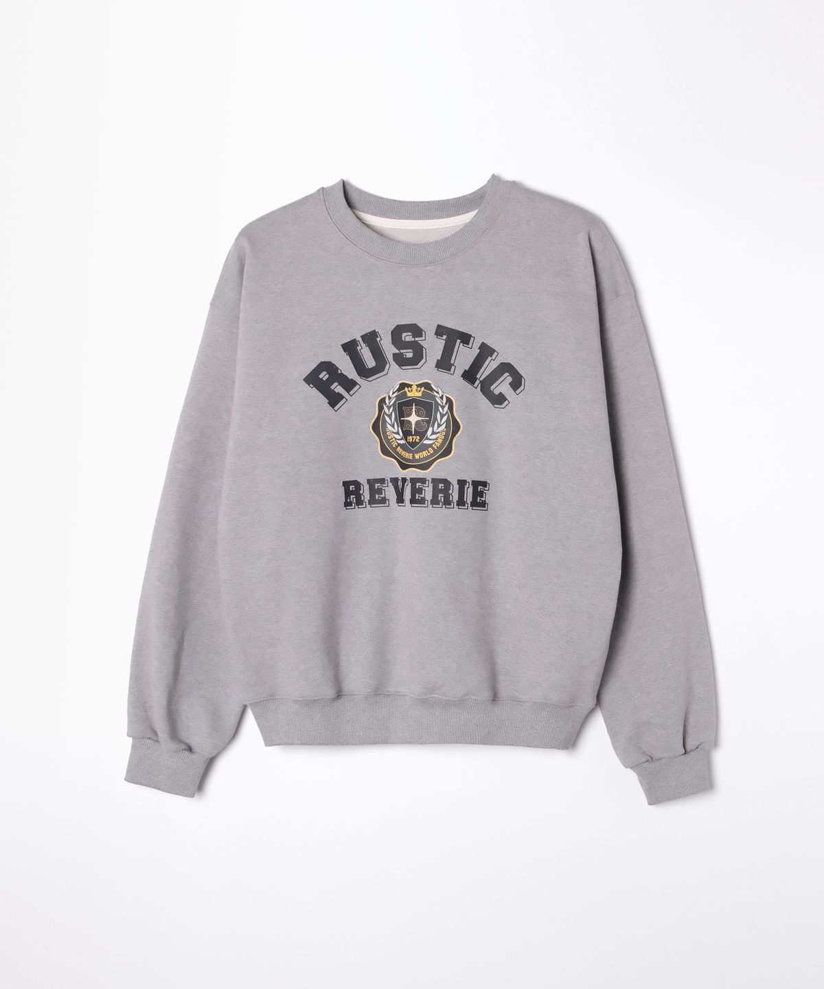 러스틱 레버리(RUSTIC REVERIE) 헤리티지 엠블럼 스웨트셔츠 [그레이]