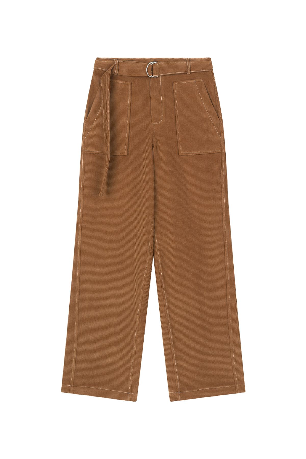 미드앤로우(MIDNLOW) Stitched Corduroy Pants (Camel)