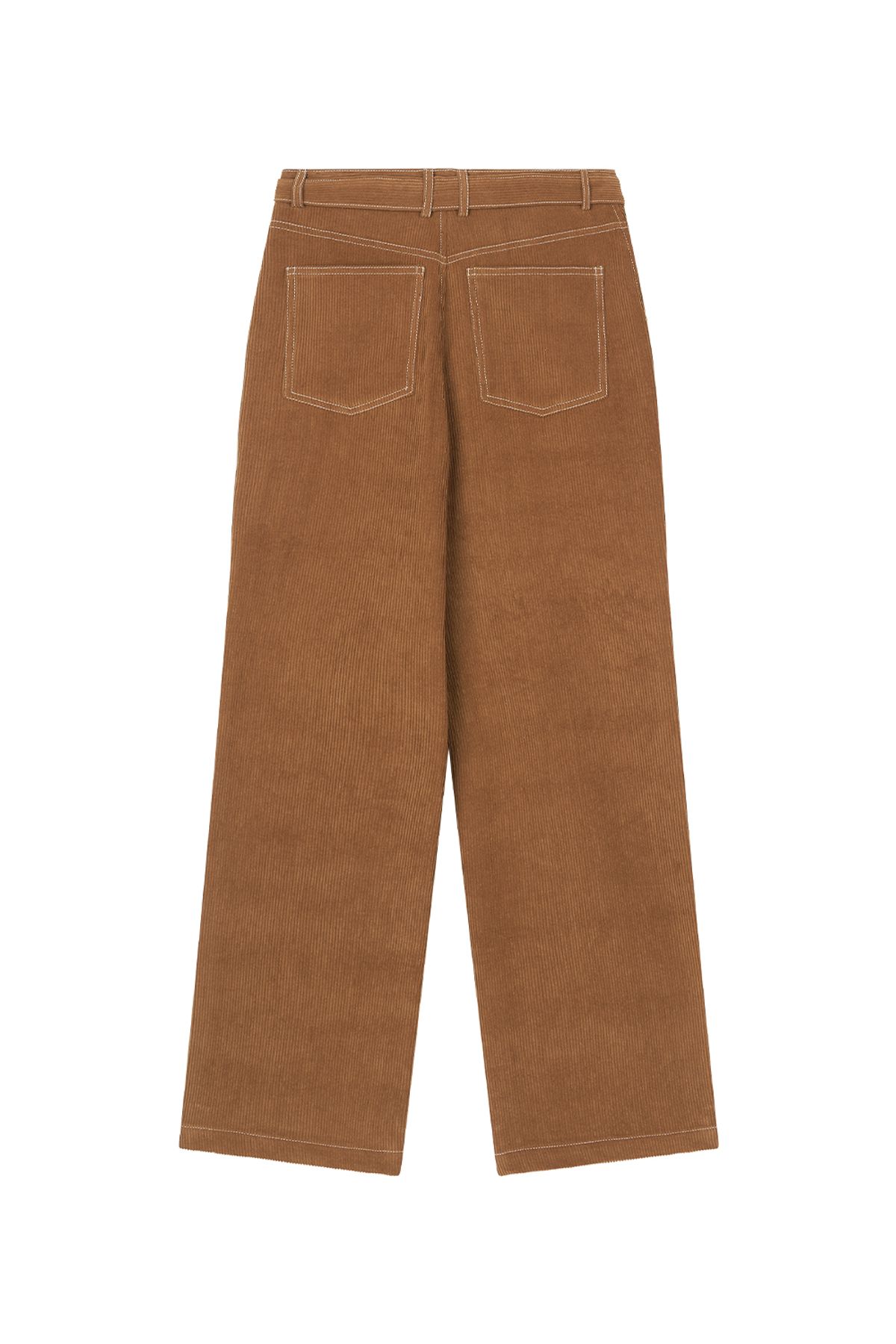 미드앤로우(MIDNLOW) Stitched Corduroy Pants (Camel)
