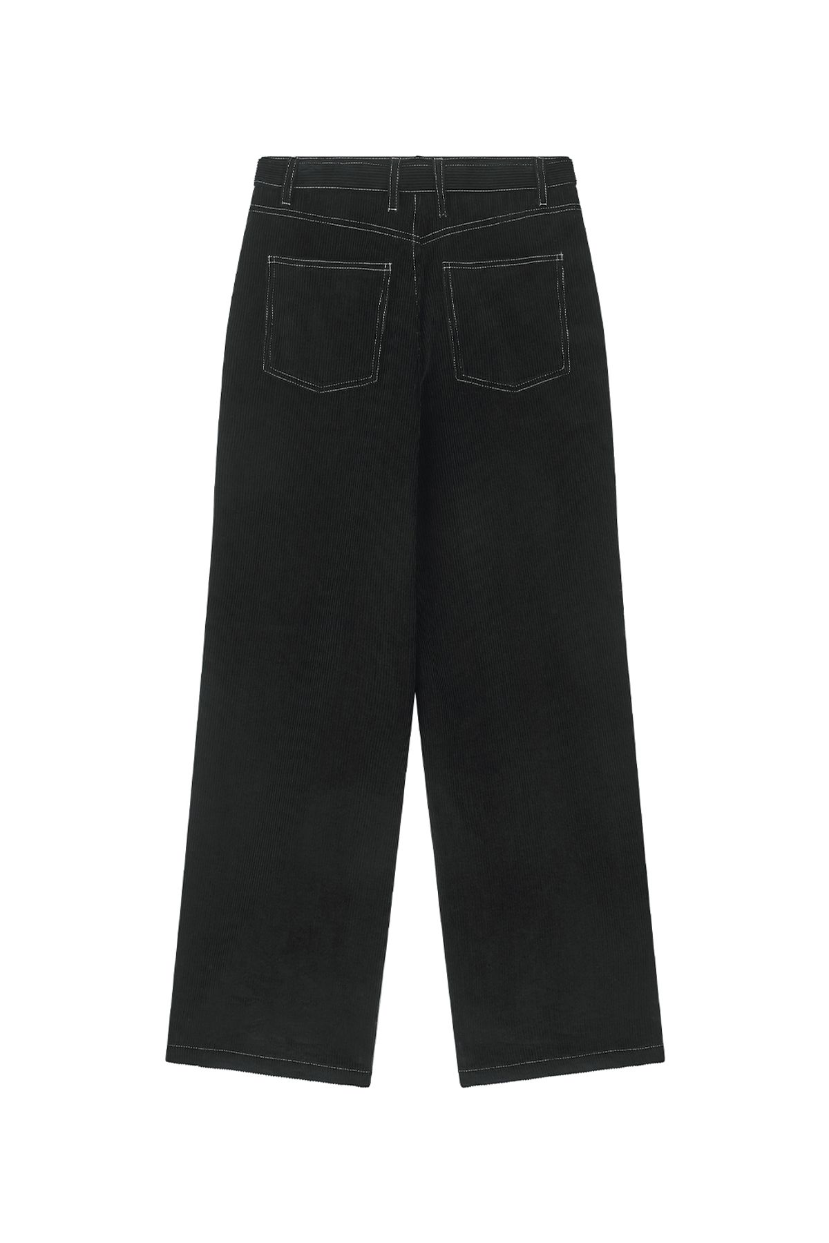 미드앤로우(MIDNLOW) Stitched Corduroy Pants (Black)