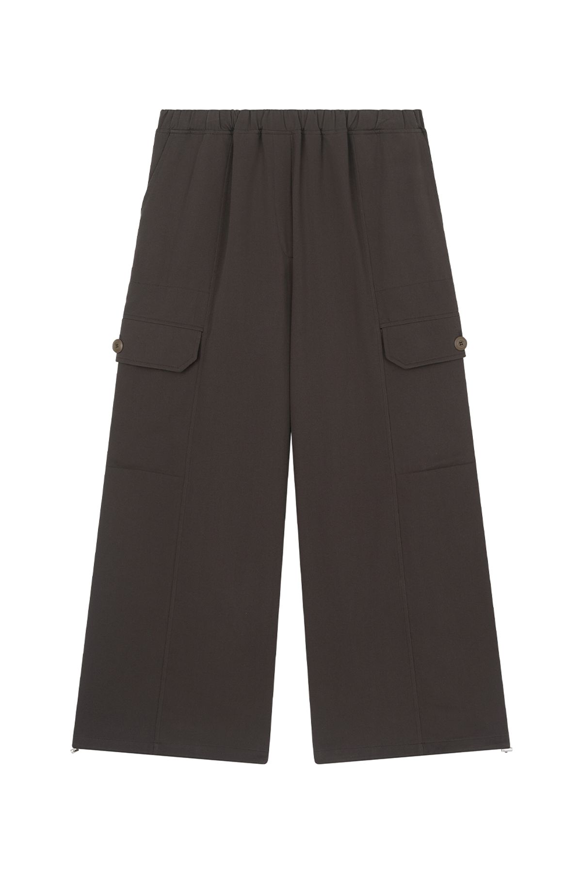 미드앤로우(MIDNLOW) Big Pocket Wide Pants (Dark Brown)