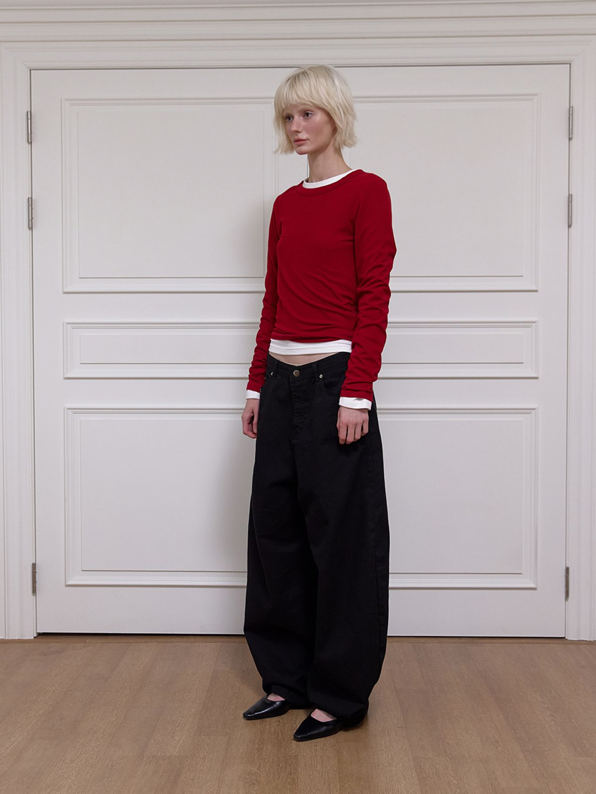 민더리(MEENDERI) 2WAY CLASSIC LONG SLEEVE - RED