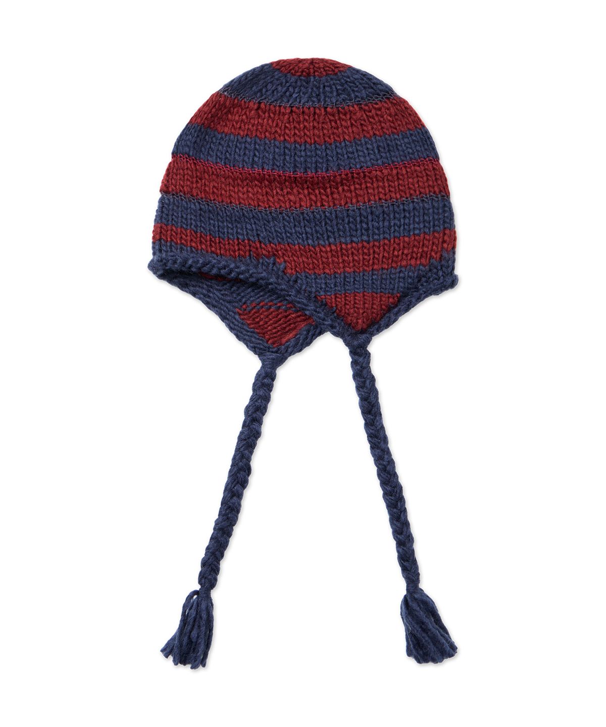 디미토(DIMITO) CROCHET STRIPE EAR FLAP BEANIE NAVY