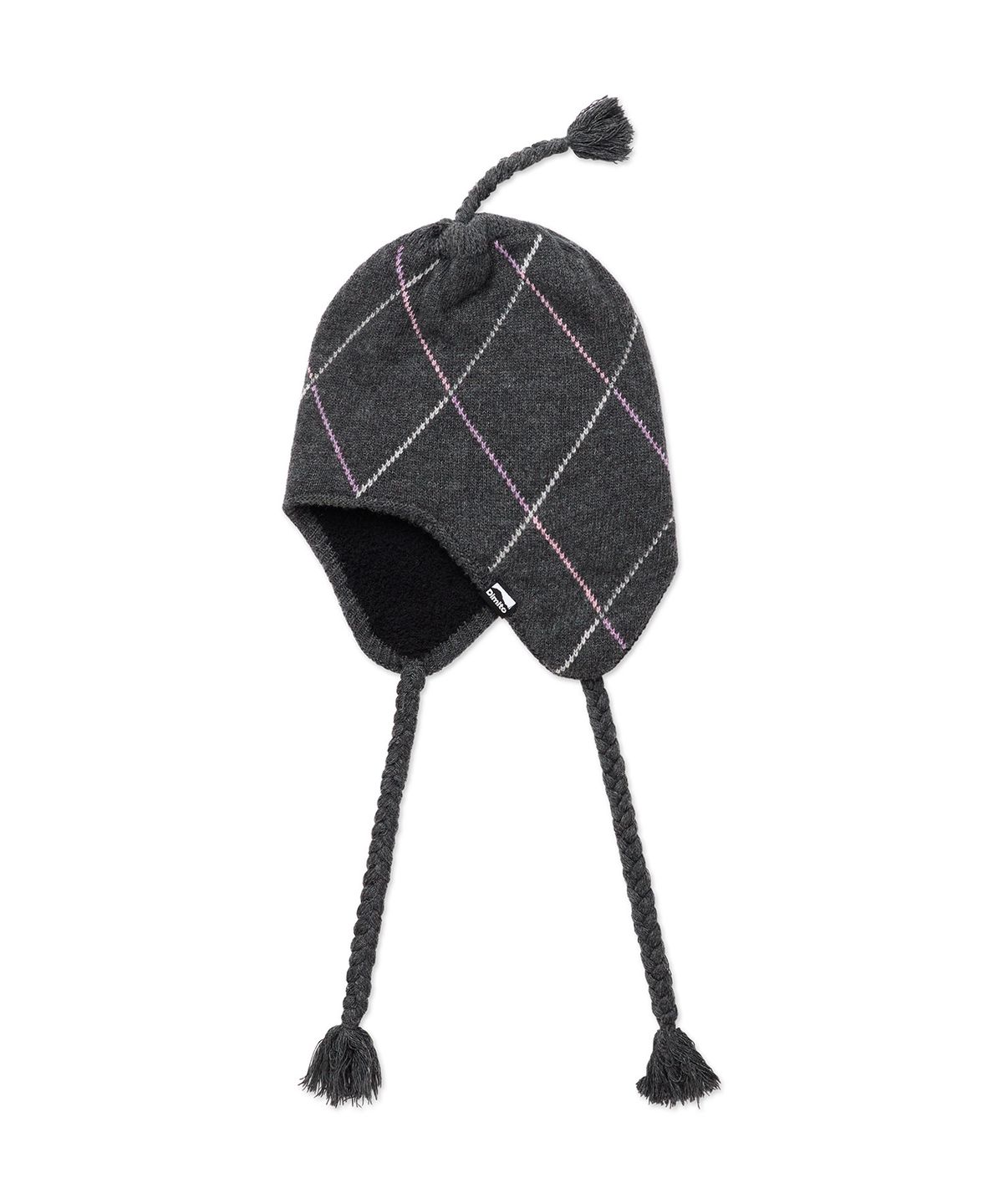 디미토(DIMITO) LINED ARGYLE EAR FLAP BEANIE DEEP GREY