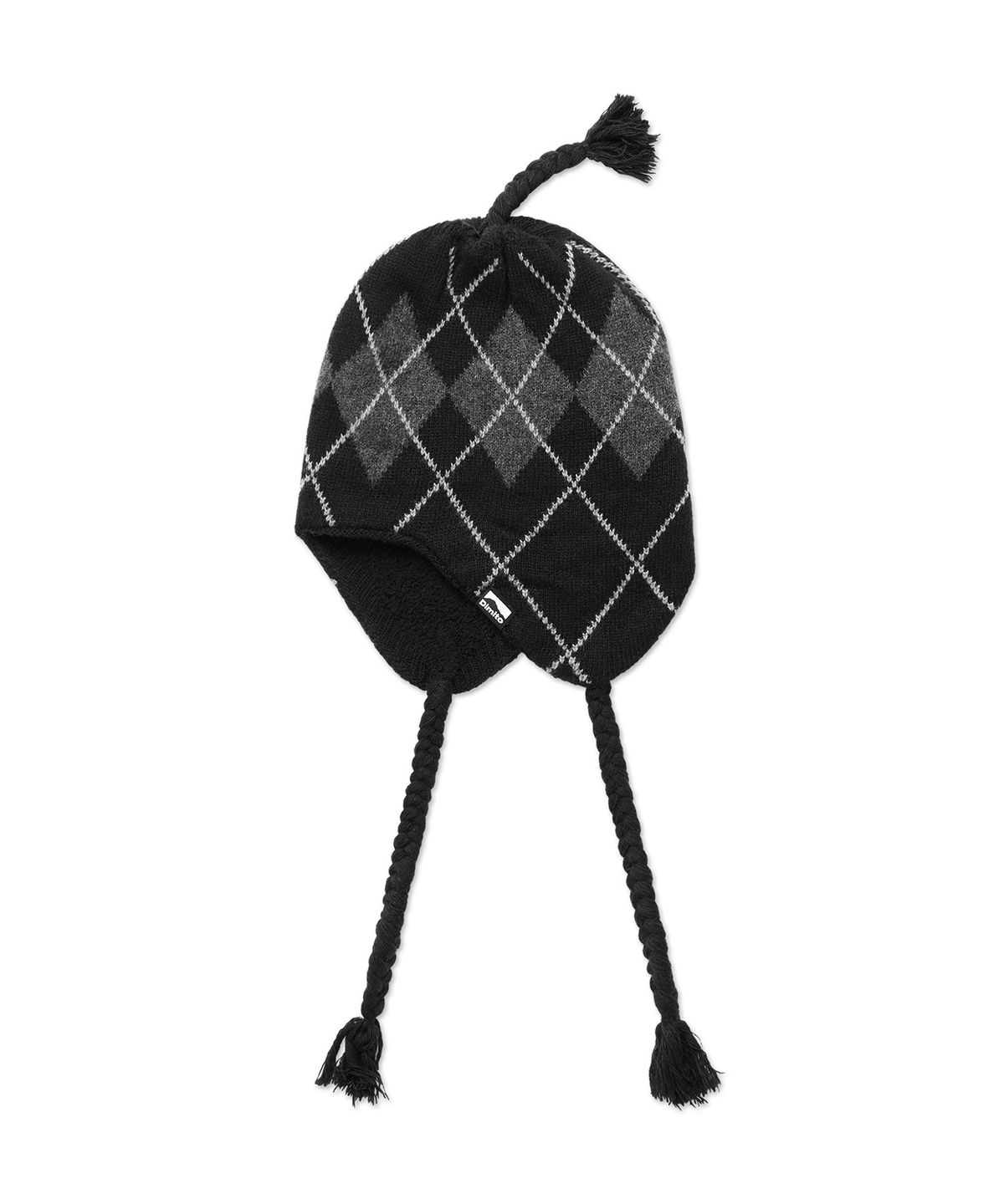 디미토(DIMITO) BASIC ARGYLE EAR FLAP BEANIE BLACK