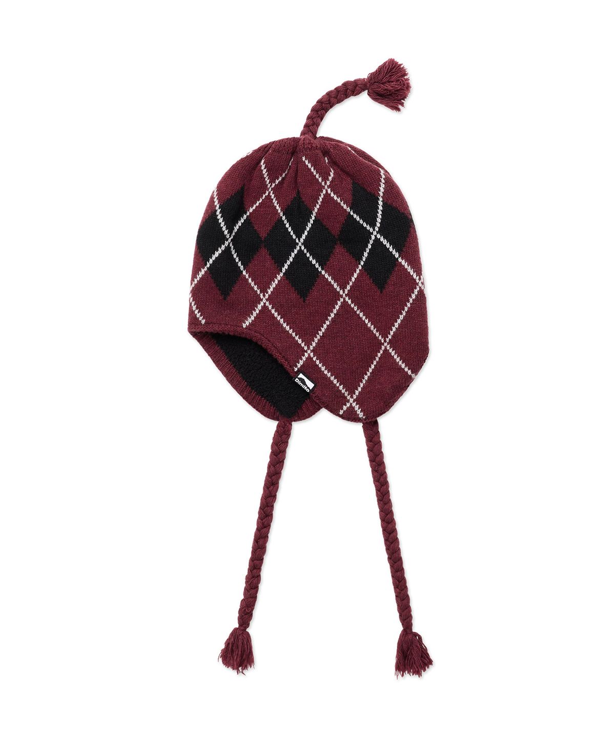 디미토(DIMITO) BASIC ARGYLE EAR FLAP BEANIE MULLED WINE