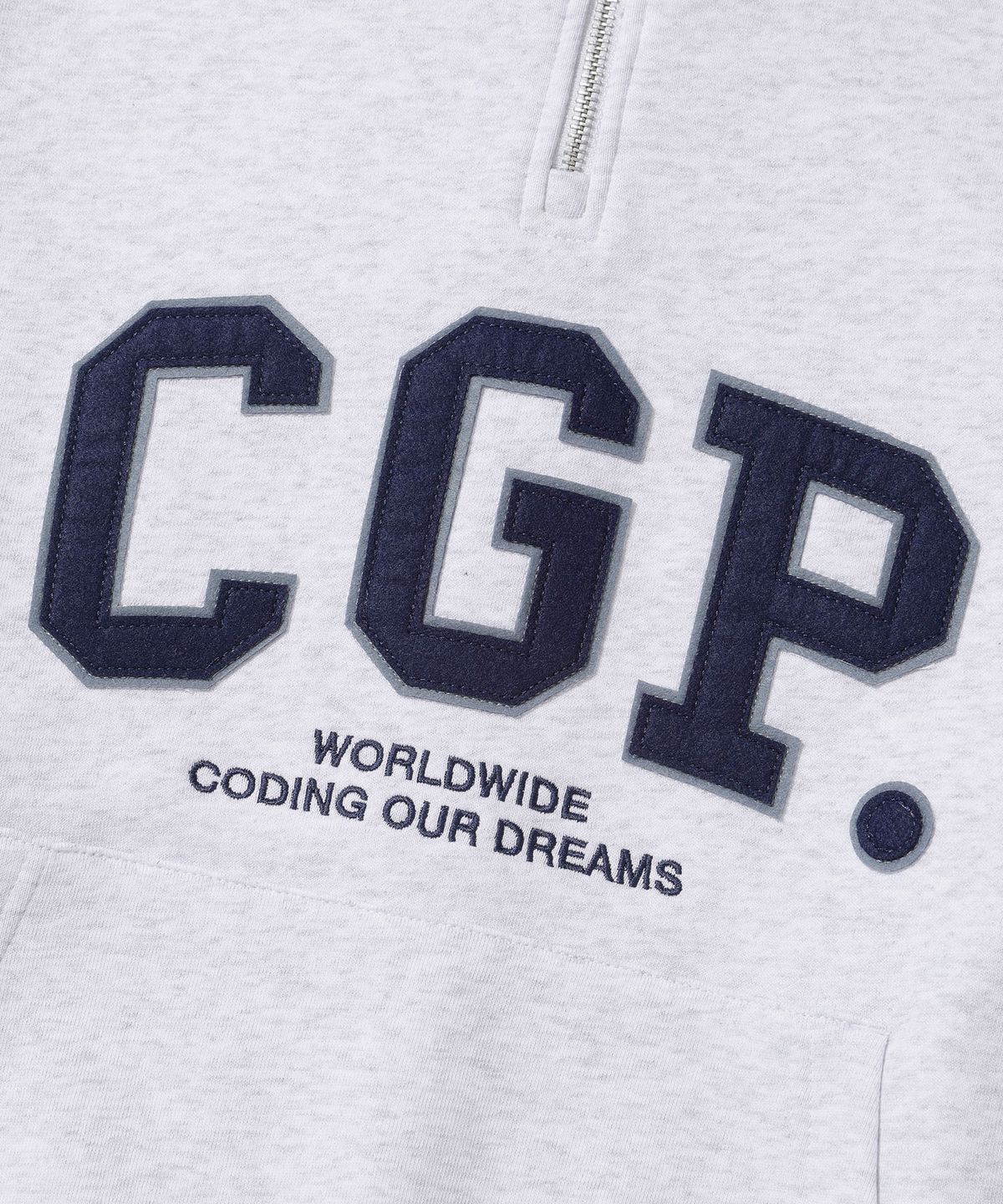 코드그라피(CGP) CGP 아치 로고 하프 집업_멜란지그레이