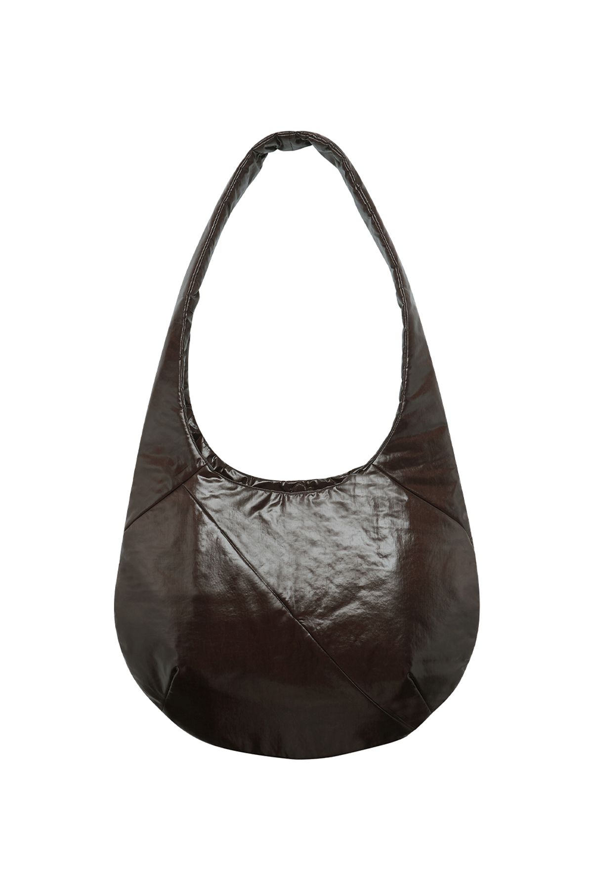 미드앤로우(MIDNLOW) Quilting Hobo Bag (Dark Brown)