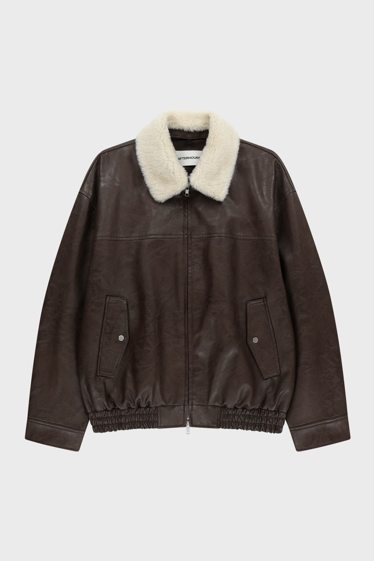 애프터아워즈(AFTERHOURS) DETACHABLE FUR COLLAR LEATHER BLOUSON (BROWN)