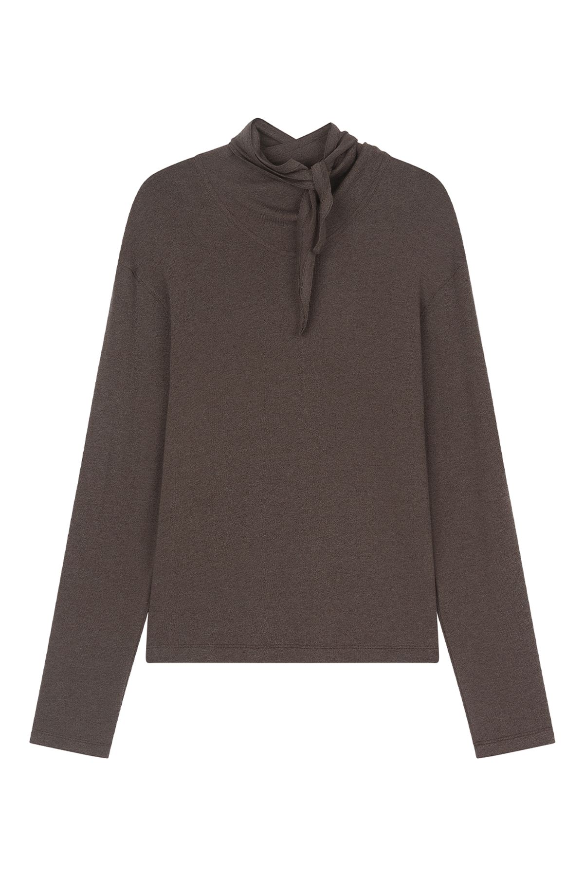 미드앤로우(MIDNLOW) Relaxed Scarf T-Shirt (Mocha)