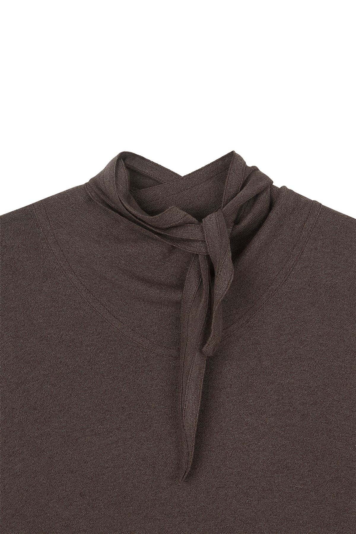 미드앤로우(MIDNLOW) Relaxed Scarf T-Shirt (Mocha)