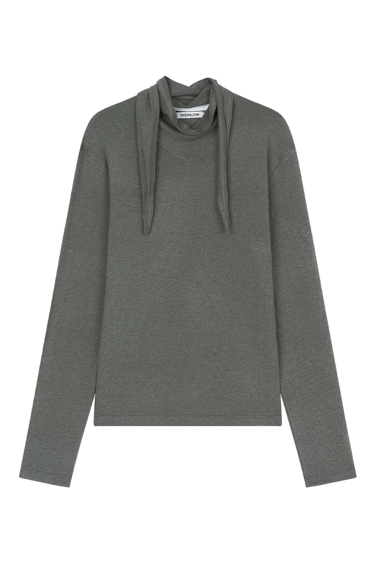 미드앤로우(MIDNLOW) Relaxed Scarf T-Shirt (Olive)