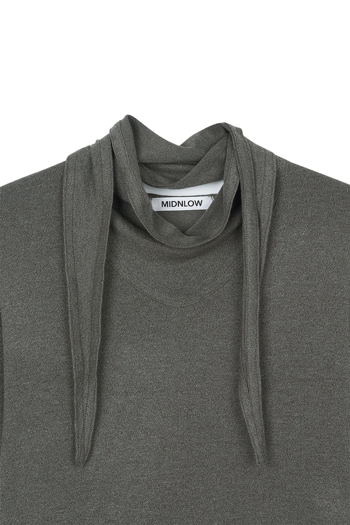 미드앤로우(MIDNLOW) Relaxed Scarf T-Shirt (Olive)