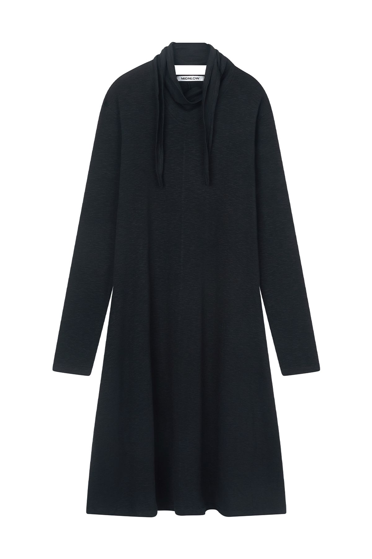 미드앤로우(MIDNLOW) Scarf Long Dress (Black)