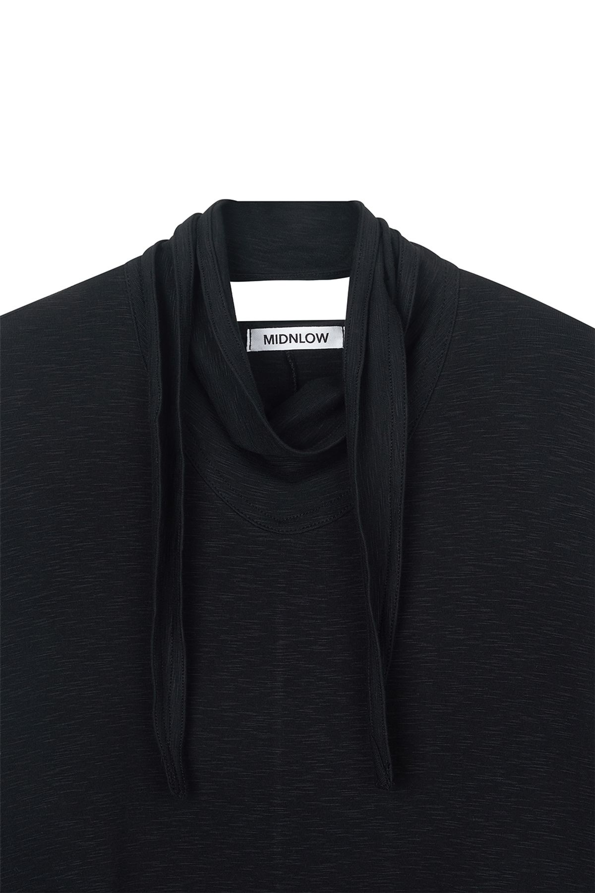 미드앤로우(MIDNLOW) Scarf Long Dress (Black)