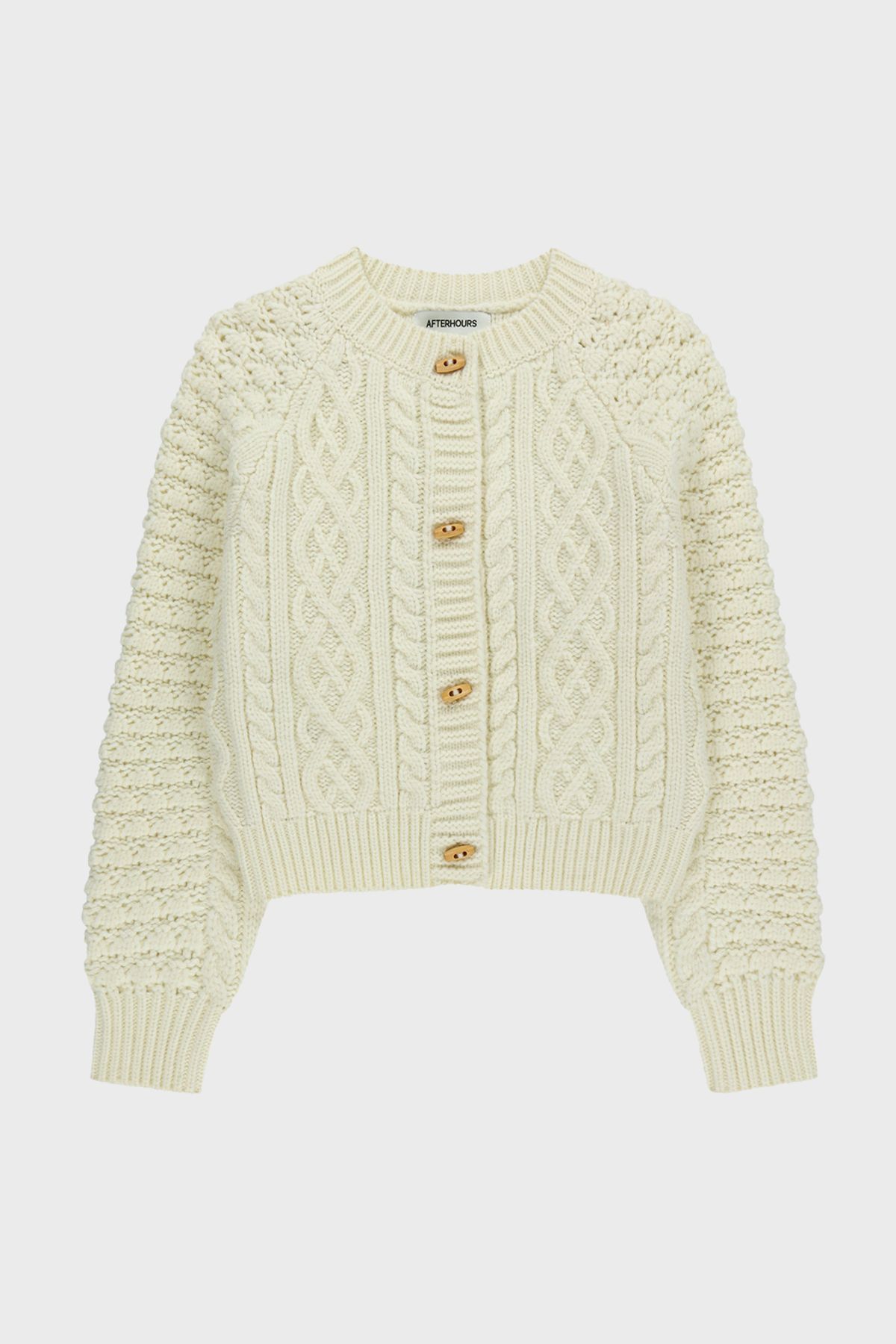 애프터아워즈(AFTERHOURS) COZY CABLE KNIT CARDIGAN (IVORY)