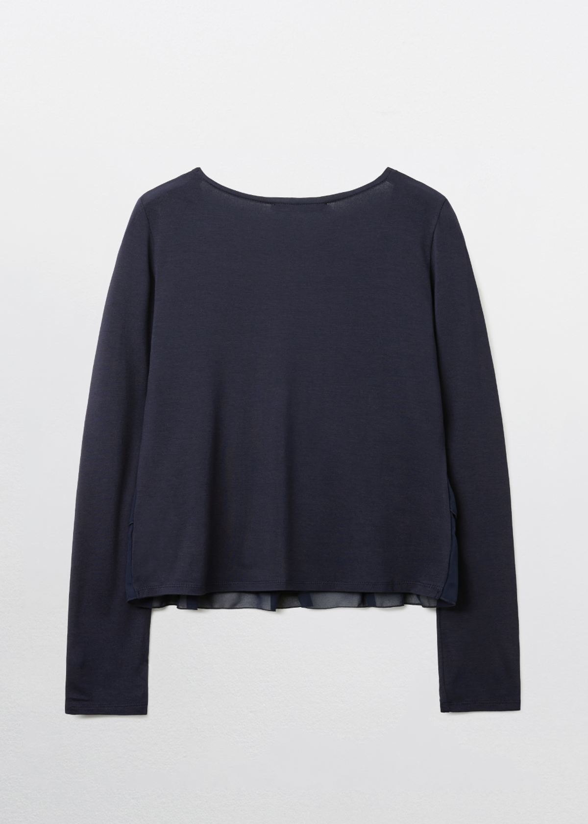피브스피브스(PEEVES PEEVES) Tiered Ruffle Long Sleeve Top / Navy