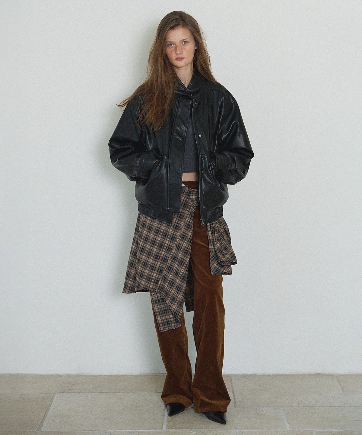 하우스 오브 폰드(HOUSE OF POND) Leather Biker Loose Fit Jacket_Black