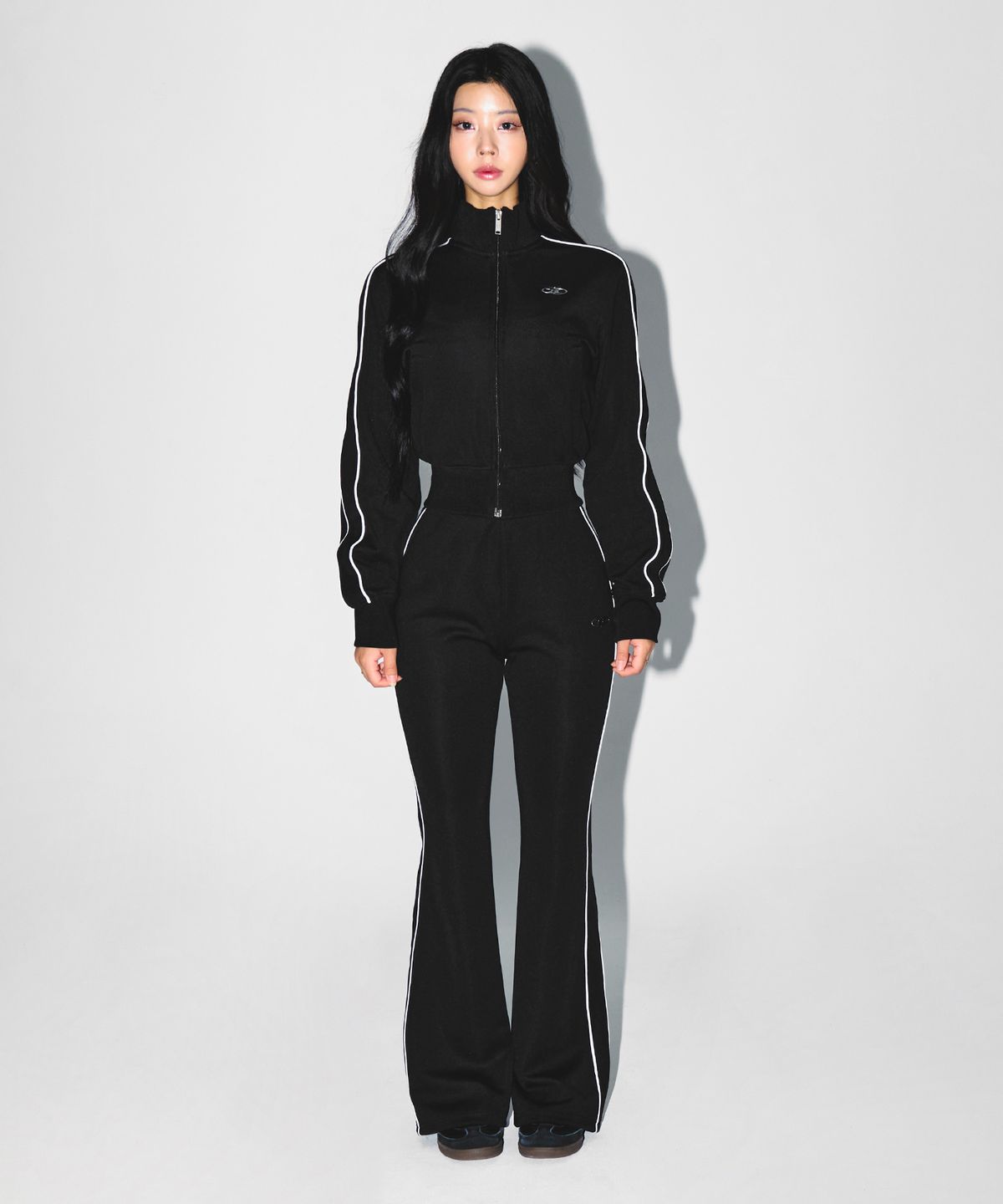 본투윈(BORN TO WIN) W PIPING LINE ZIP UP JACKET [BLACK]